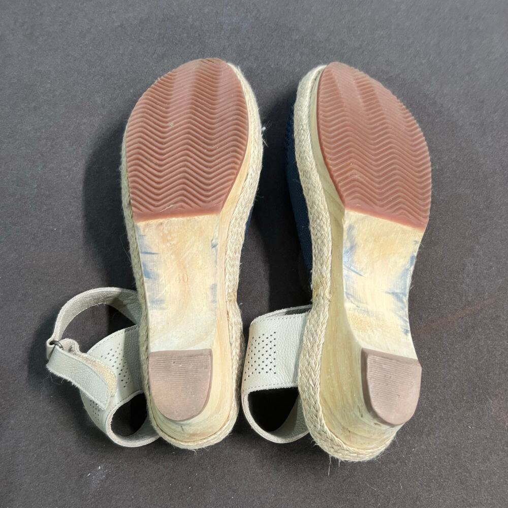 Jax & Bard Castine Knit & Leather Mary Jane Clogs Blue Wooden Women's Size EU 40 - Picture 10 of 10